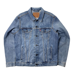 [택포] 리바이스 프리미엄 가죽탭 데님 청자켓 L
