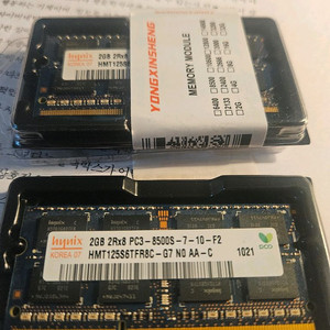 노트북용 ddr3 2g 8500s 2개