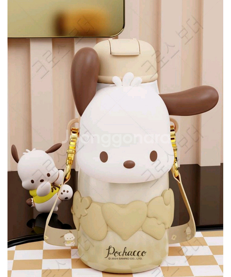 헬로키티 포차코 스텐 빨대 텀블러 640ml 정품 새상--1