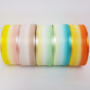 파스텔톤 그라데이션 오간디 리본 펄오간디 리본끈
