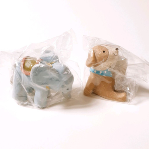 [새제품] 일본 동물 도자기 장식 인형 2개