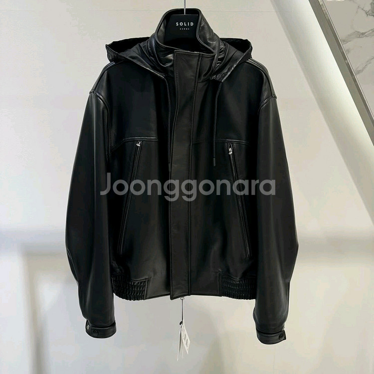 [새상품] 24SS 솔리드옴므 가죽 레더 후드 자켓 4--0