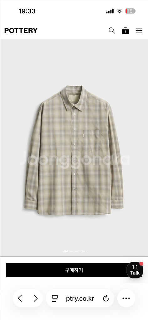 포터리 컴포트 셔츠 체크--1
