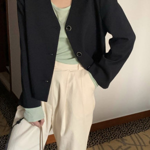 위드아웃썸머 모스자켓 네이비 새상품