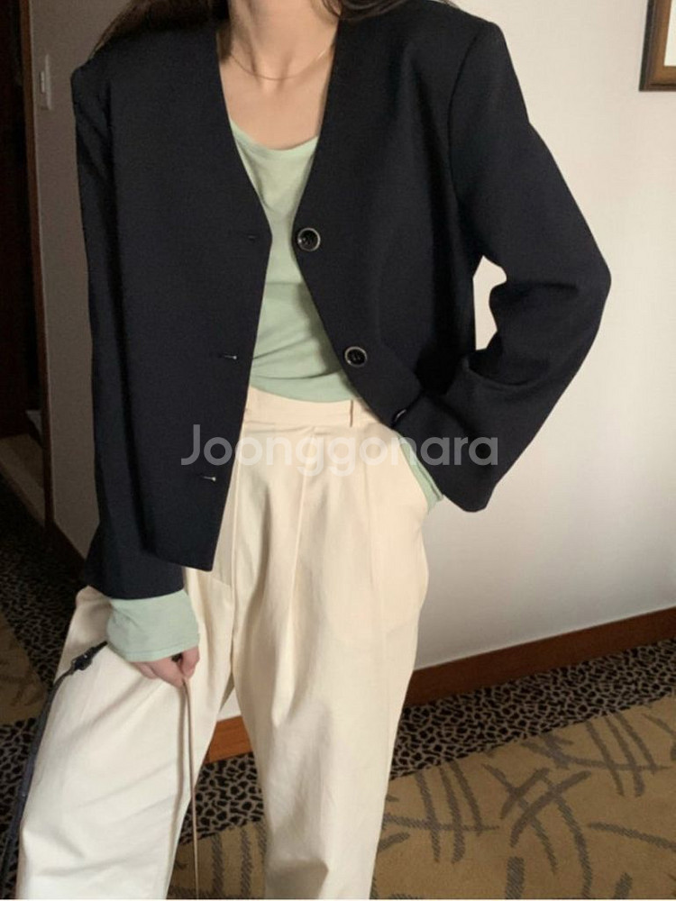 위드아웃썸머 모스자켓 네이비 새상품--2