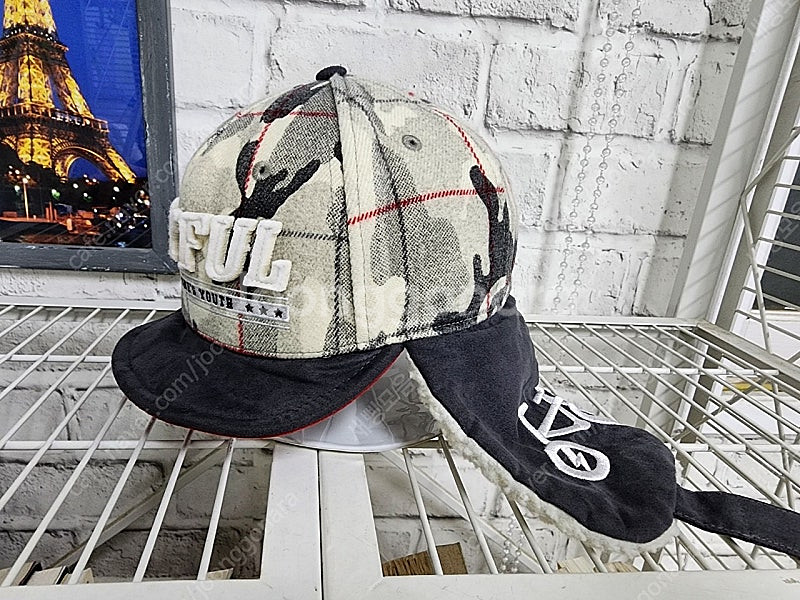 희귀템/ 바이탈블루 숏챙 귀달이 키즈 라이딩 겨울모자--0