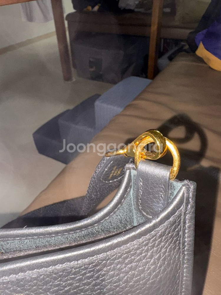 에르메스 에블린 미니 블랙 금장--1