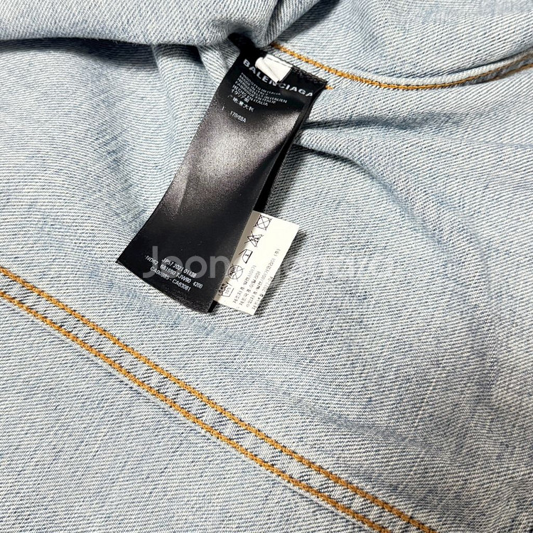 백화점판 발렌시아가 울 오버 데님 로고 자켓--5