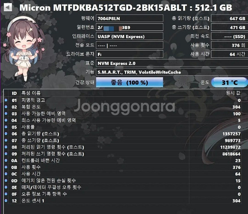 마이크론 3500 M.2 NVMe 512GB SSD--2