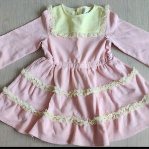 여아 리틀스텔라 핑크 기모 원피스 L