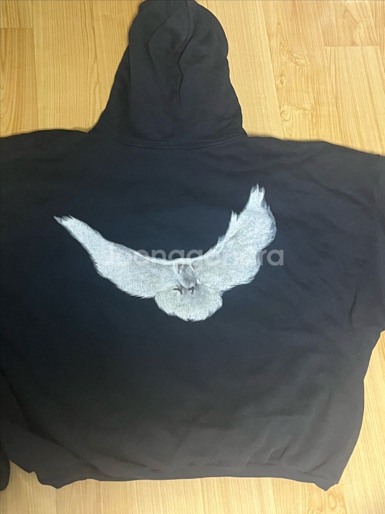 [S]이지갭 발렌시아가 도브 후드 워시드 블랙--1