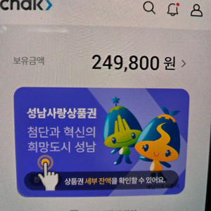 성남 사랑 상품권 20만