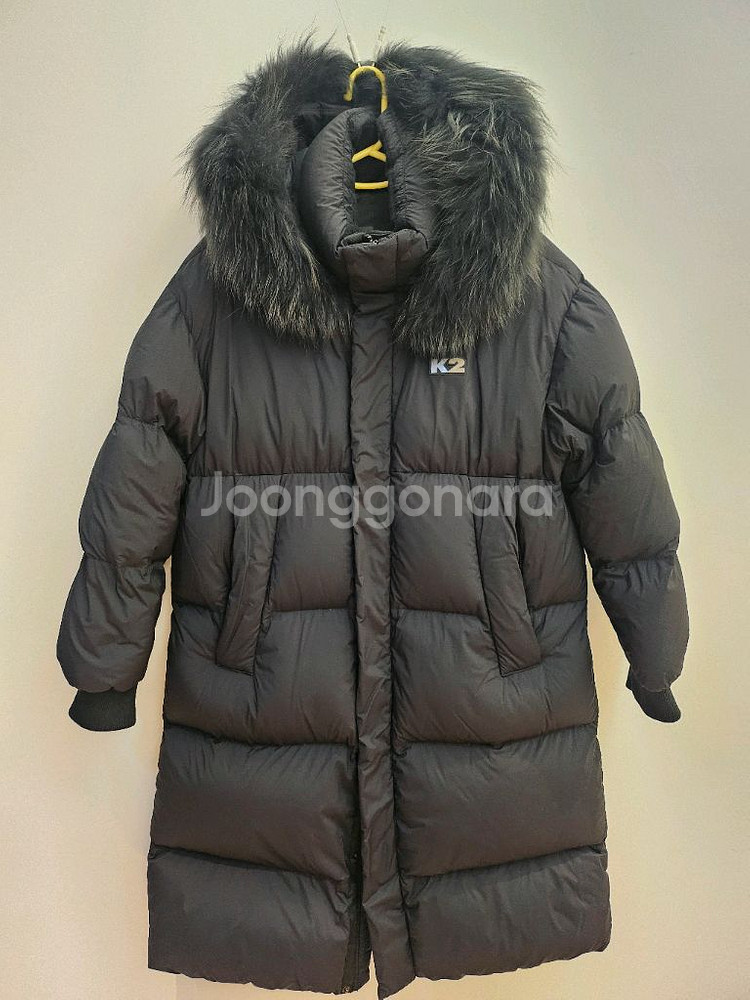 K2 블랙 롱패딩 폭스퍼 후드 팝니다.--0