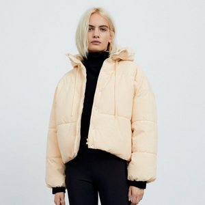 자라 버터 크림 여성 후드 패딩 푸퍼 XS 중고