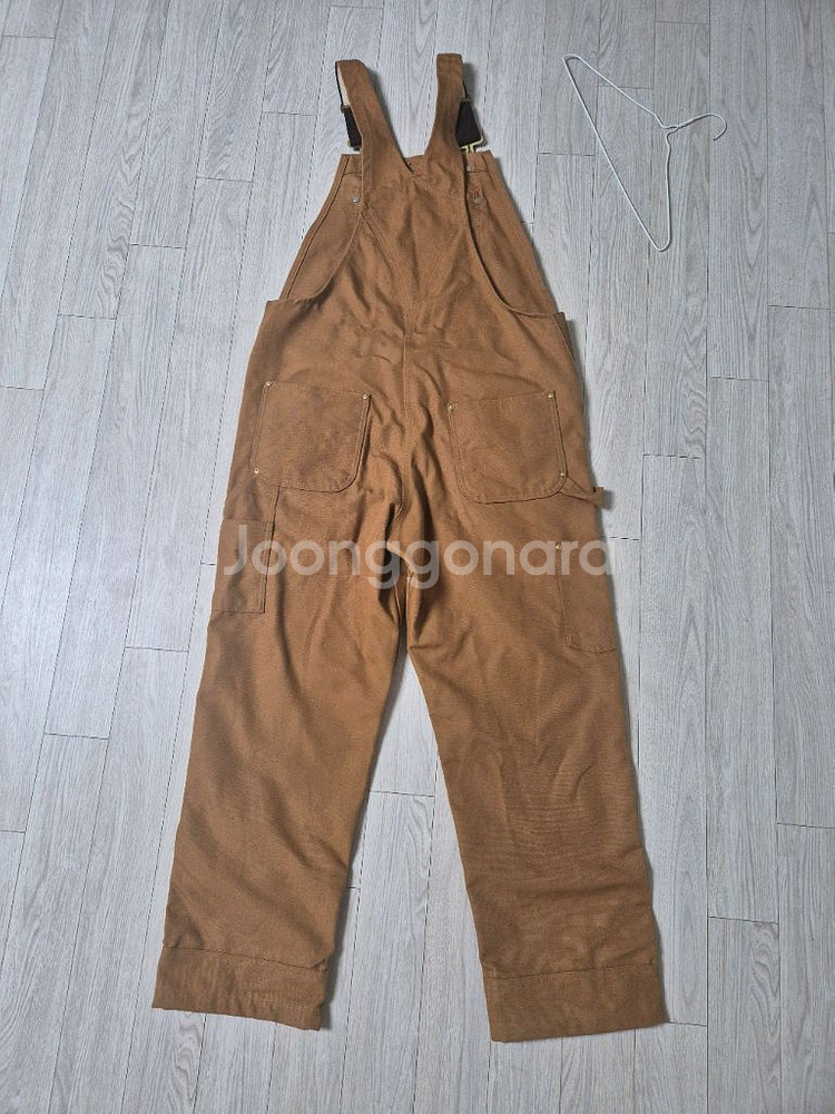 칼하트 브라운 오버롤 멜빵바지 36X30 거의 새상품--1