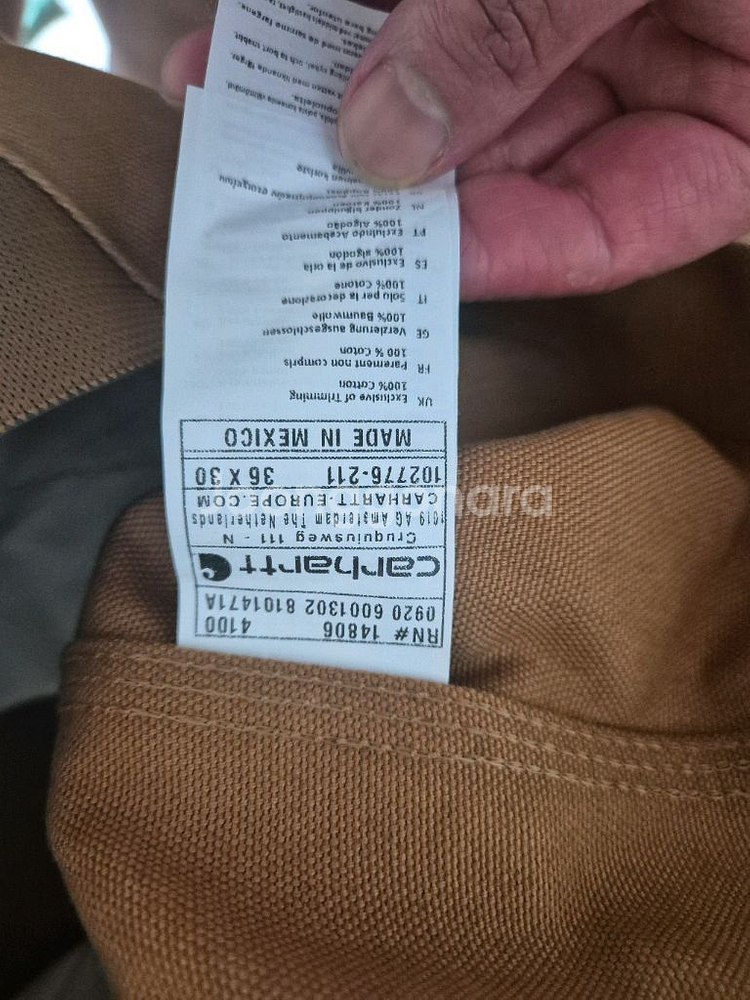 칼하트 브라운 오버롤 멜빵바지 36X30 거의 새상품--3