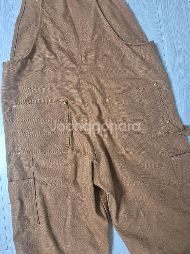 칼하트 브라운 오버롤 멜빵바지 36X30 거의 새상품--5