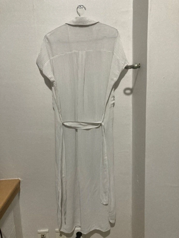 자라(ZARA) 린넨 시어서커 오픈 셔츠 롱 원피스 / M 이미지