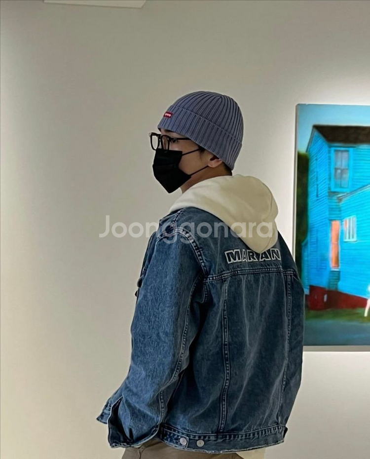 이자벨마랑 23SS 장고 자수 데님 자켓 블루 L사이즈--6