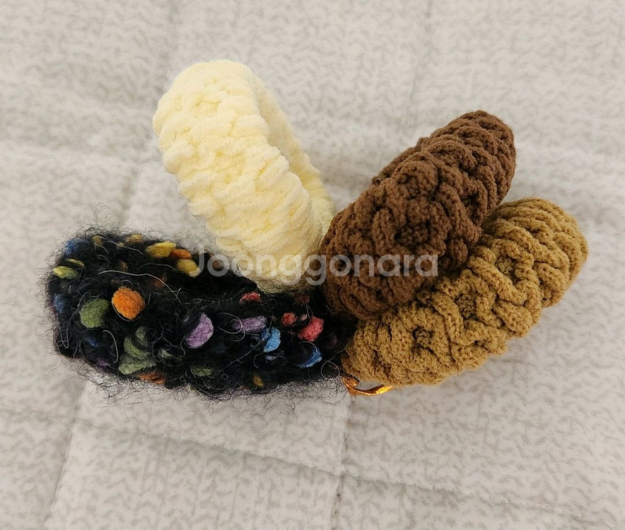 밍크털 헤어 클립(대) & 머리집게 & 털실 머리끈(4--4