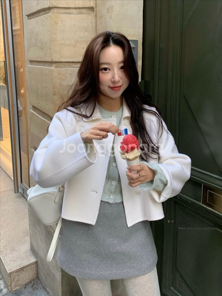 시예 Siye 펄 키드모헤어 가디건 (민트)--2