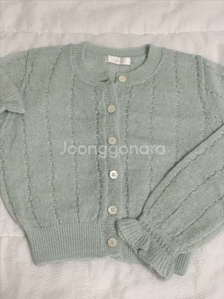 시예 Siye 펄 키드모헤어 가디건 (민트)--3