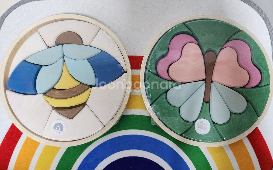 어브달 원목교구 유아장난감팝니다(벌 나비 피라미드)--4