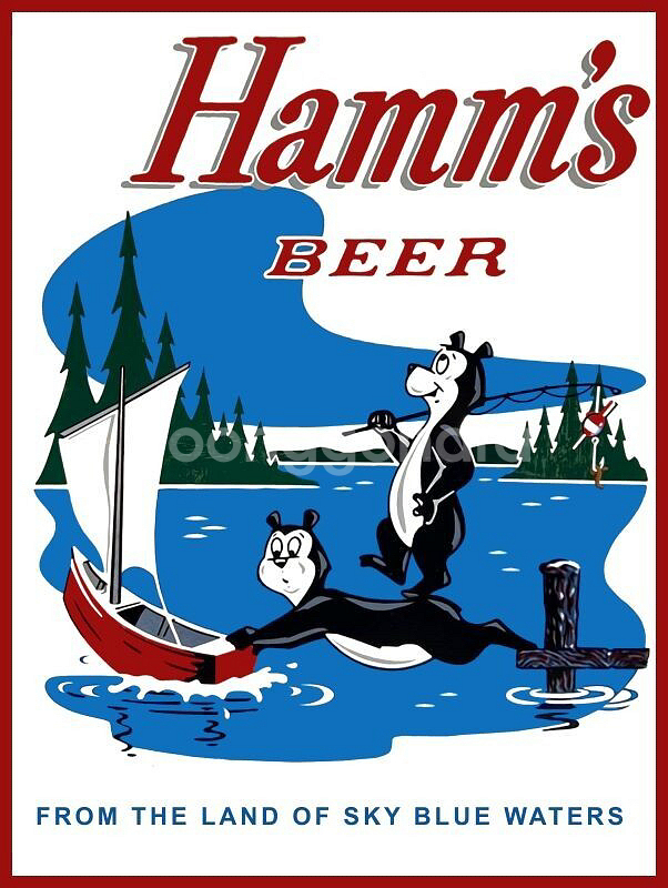 햄스비어 티셔츠 흰색 회색 반팔티 hamms beer--0