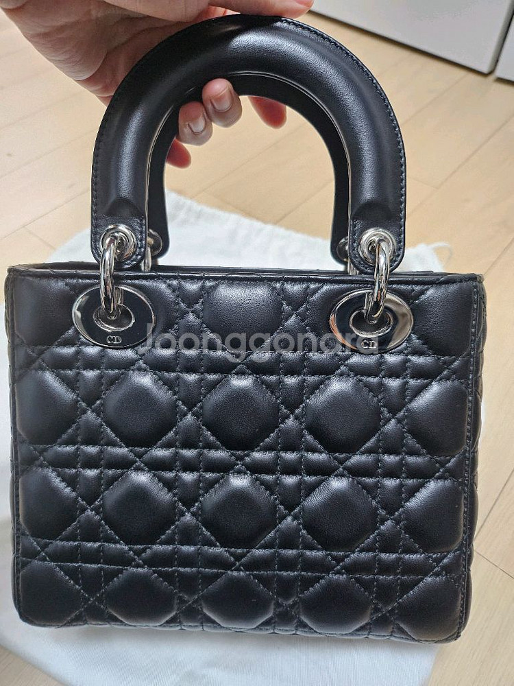 디올 레이디백 스몰 은장--1