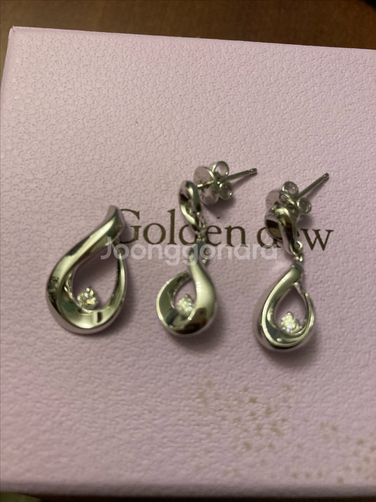 MIKO 다이아 펜던트, 목걸이 세트 18k--0