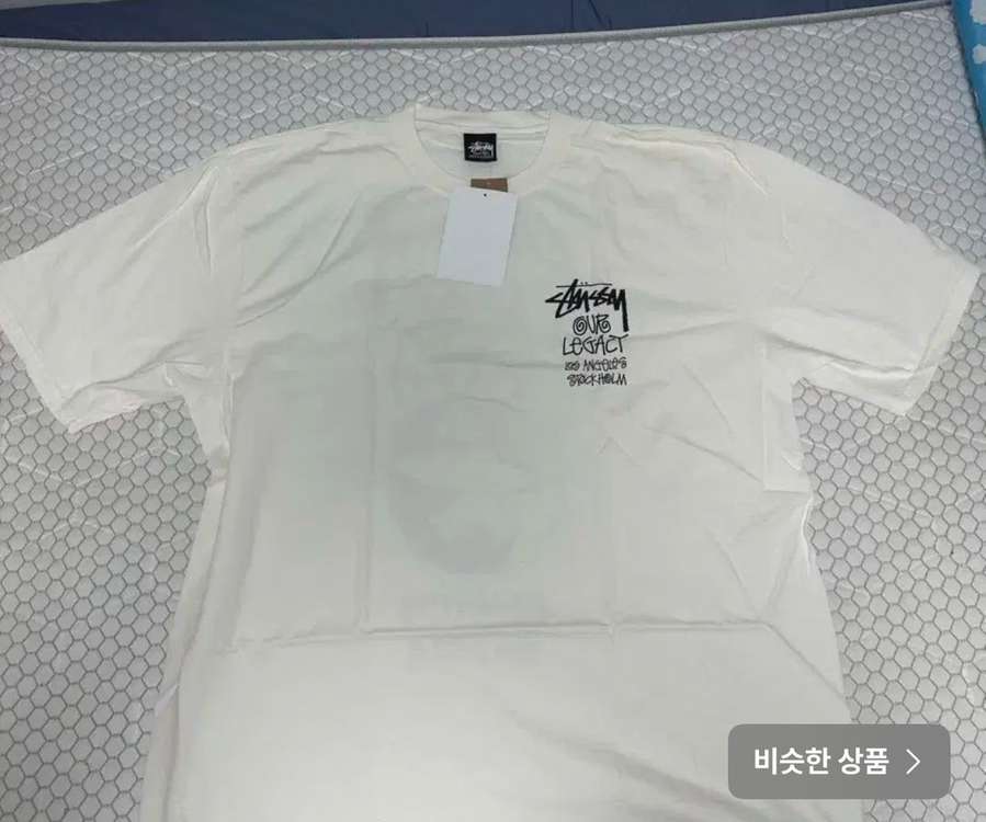 스투시x아워레가시 서프맨 티셔츠 내추럴--1