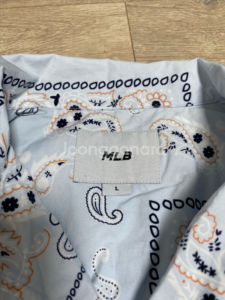 mlb 뉴욕양키스 페이즐리 투피스 반팔 셔츠 남방 반바--2