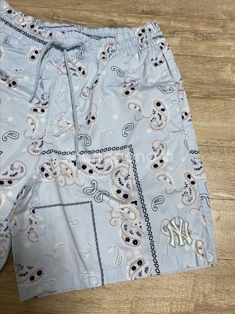 mlb 뉴욕양키스 페이즐리 투피스 반팔 셔츠 남방 반바--5