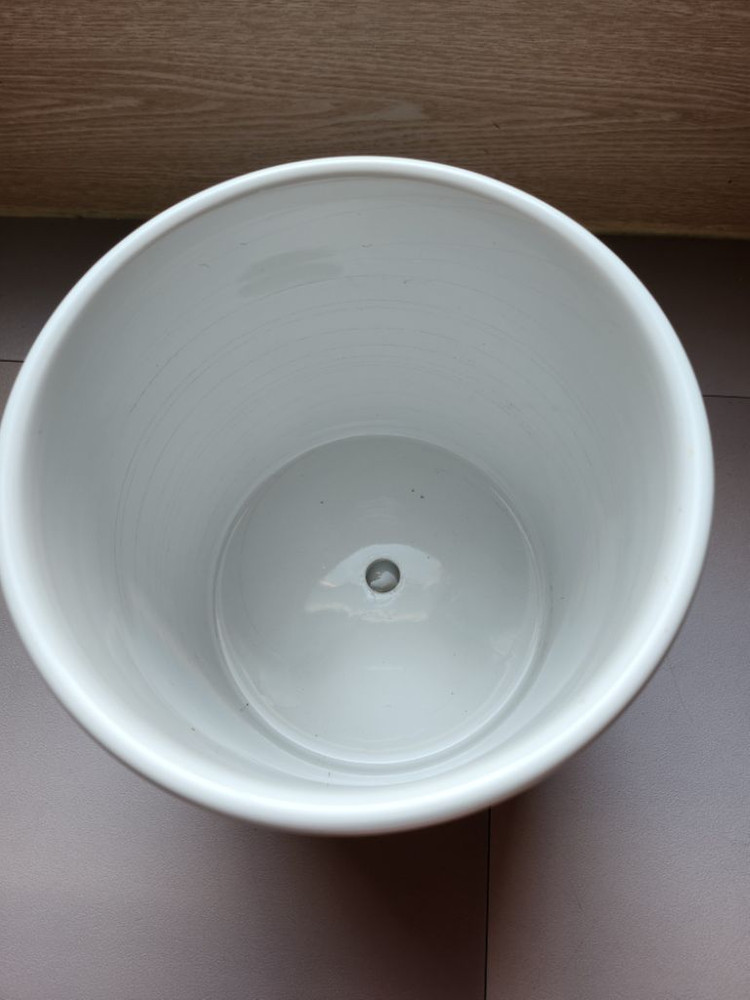 백자화분 중형 18cm 받침세트 흰색화분 도자기화분 흰--1