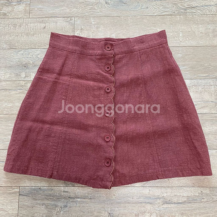 에잇세컨즈 물결 단추 스커트 인디핑크--0