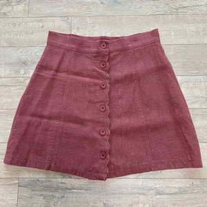 에잇세컨즈 물결 단추 스커트 인디핑크