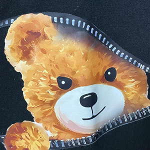 곰돌이 프린트 블랙 맨투맨