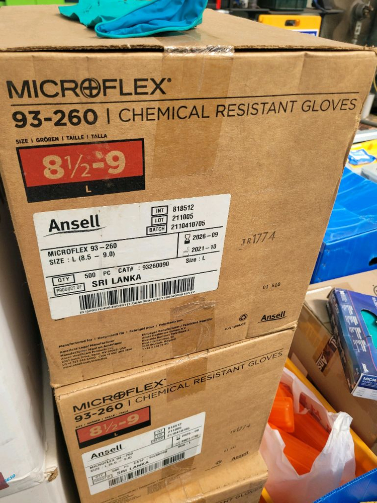 클린룸용 내화학 라텍스 장갑 글로브 500개 새상품 이미지