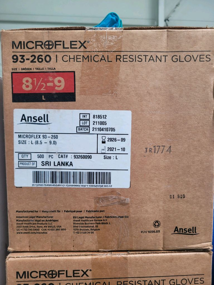 클린룸용 내화학 라텍스 장갑 글로브 500개 새상품 이미지