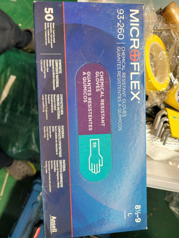 클린룸용 내화학 라텍스 장갑 글로브 500개 새상품 이미지