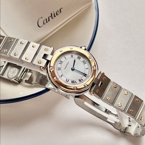CARTIER 까르띠에 산토스 골드 콤비 여성 시계