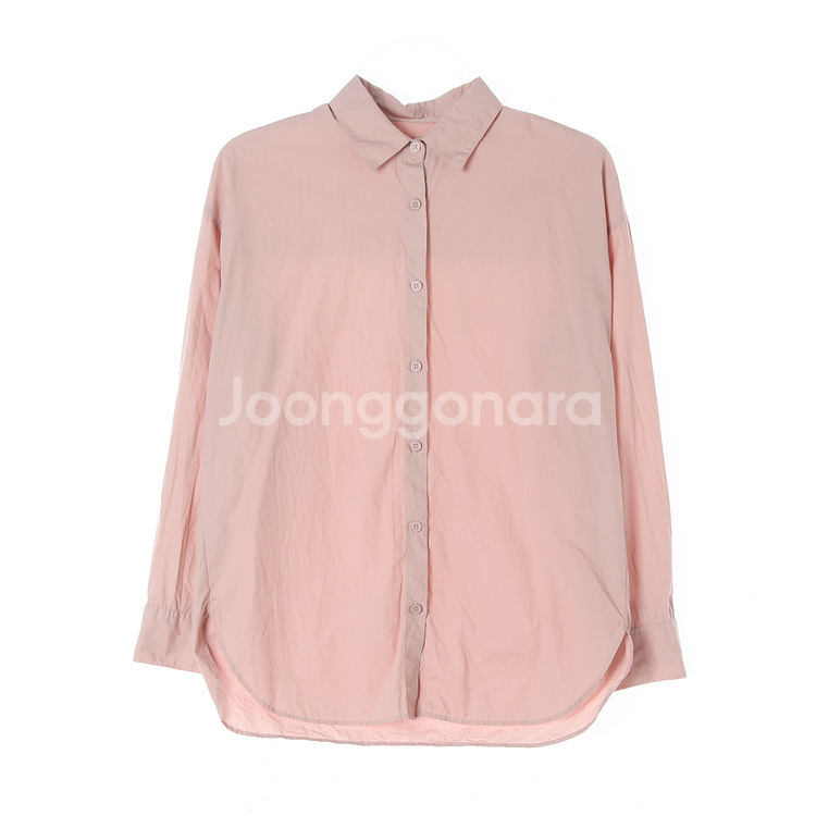 [S]탑텐 인디핑크 긴팔 오버핏 코튼 셔츠--0