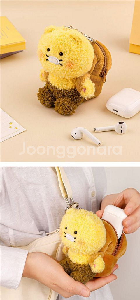 카카오프렌즈 식빵 춘식이 봉제 이어폰 파우치 키링--1