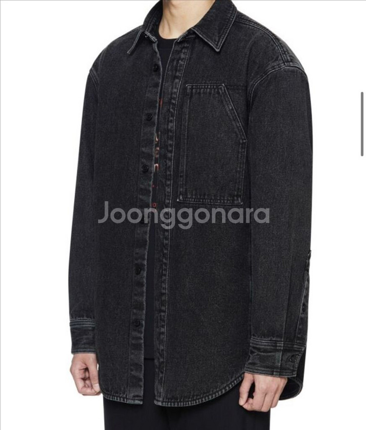 우영미 21FW 백 로고 데님 셔츠 블랙 44사이즈--1