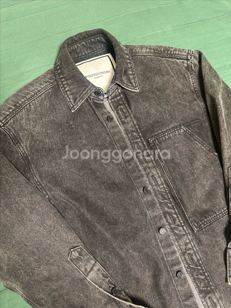 우영미 21FW 백 로고 데님 셔츠 블랙 44사이즈--2