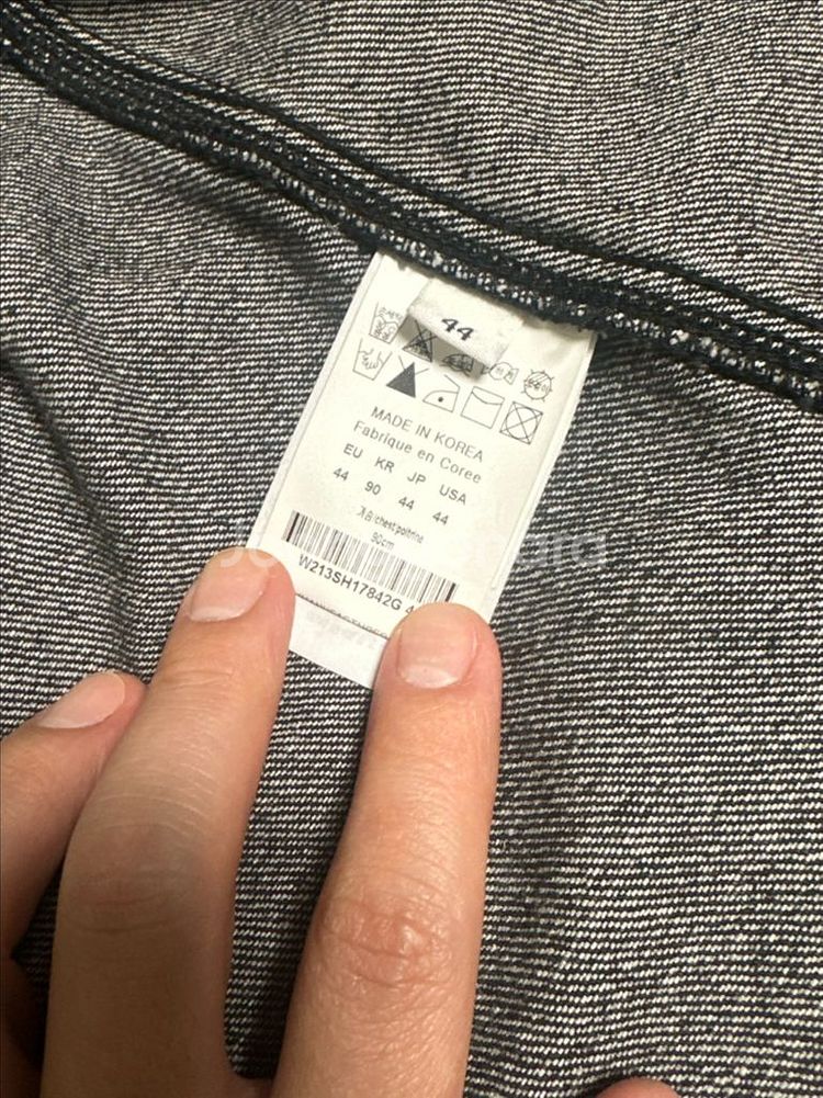 우영미 21FW 백 로고 데님 셔츠 블랙 44사이즈--5