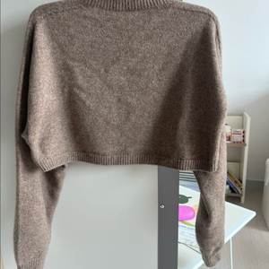 더캐시미어 캐시미어 크롭니트(브라운)