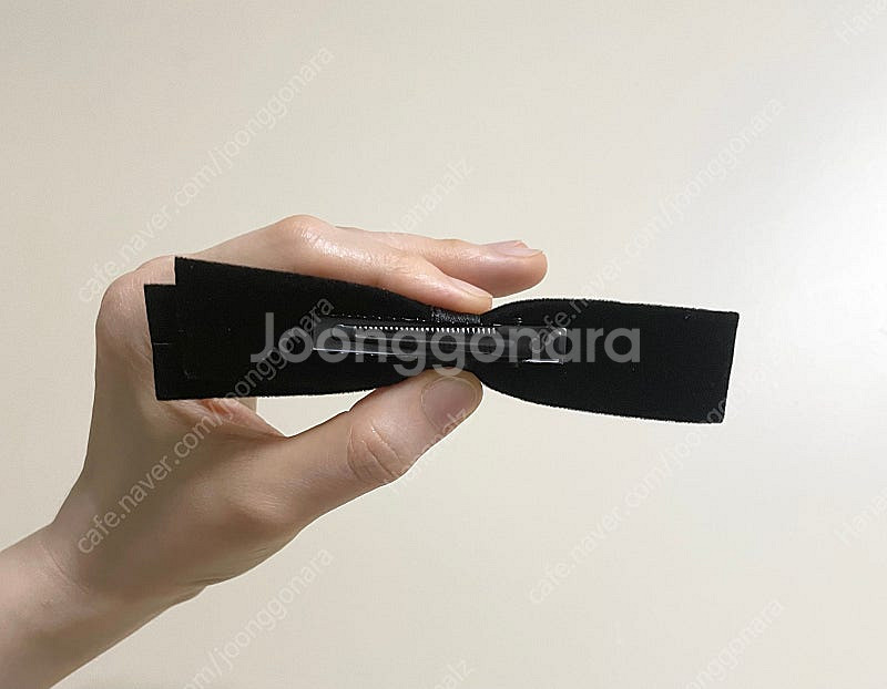 블랙 벨벳 리본 헤어핀 집게핀 2개 5천원--2
