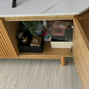 맞춤 제작 가구 이태리 대리석 상판 + 오크원목 거실장