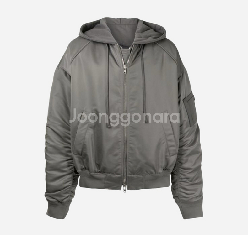 준지 후드 MA-1 점퍼 그레이 46사이즈 22FW--0